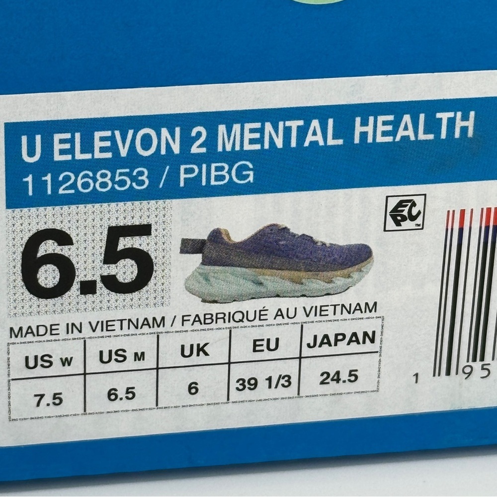 NWT Hoka Elevon 2 Running Shoes Mental Health Sneakers Unisex Purple Blue Glass​ - Picture 4 of 16